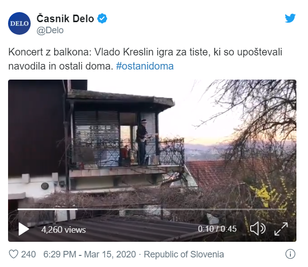 Kreslin igra na balkonu