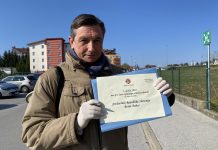 Pahor v Lenartu kar preko megafona