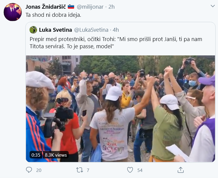 Jonas ne podrpira shodov