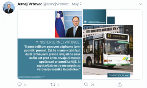 Potniški promet obratuje. Foto: Twitter