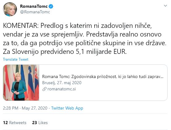 Romana Tomc o pomoči EU