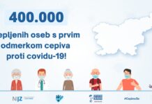 Presegli smo magično mejo 400.000 cepljenih s 1. odmerkom cepiva