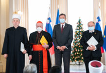Predsednik vlade Janez Janša na slovesnosti ob podelitvi državnih odlikovanj