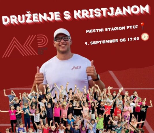 Sprejem in druženje z evropskim prvakom Kristjanom Čehom na Mestnem stadionu Ptuj