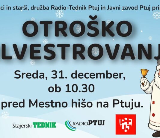Otroško silvestrovanje na Ptuju: najmlajši prvi v novo leto