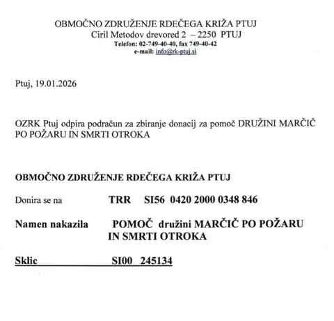 TRAGEDIJA V DRAŽENCIH: SKUPNOST SE ZDRUŽUJE V POMOČ DRUŽINI MARČIČ