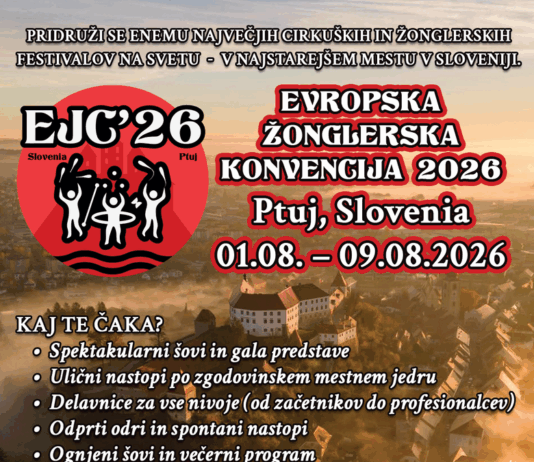 Ptuj postal svetovna prestolnica žongliranja: EJC 2026 mesto spreminja v veliki oder
