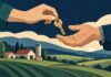 498 mladih prevzemnikov in 18,4 milijona podpore: v ospredju prihodnost družinskih kmetij Simbolna ilustracija predaje ključa kmetije med generacijama