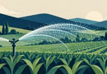 Simbolna ilustracija namakanja zelenih kmetijskih površin