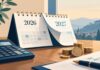 Upokojitev decembra ali januarja? Podatki za zdaj govorijo v prid letu 2027 Simbolna ilustracija načrtovanja upokojitve ob prehodu iz leta 2026 v 2027