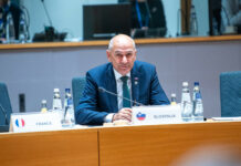 Janez Janša na zasedanju Evropskega sveta v Bruslju