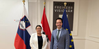 Suzana Lep Šimenko in Christoph Wiederkehr na srečanju na Dunaju
